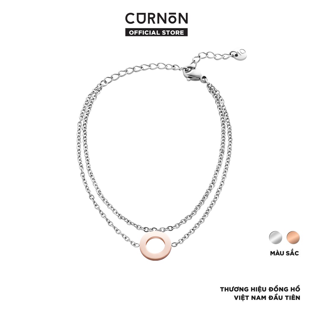 Vòng Tay Nữ Curnon Luna Bracelet - Trang Sức Phụ Kiện Đeo Tay Thời Trang-Thiết Kế độc đáo dây 2 lớp hoạt tiết mặt tròn