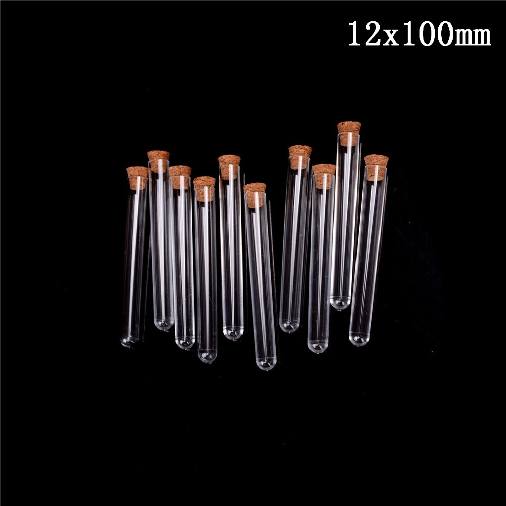 Set 10 Ống Nghiệm Nhựa Có Nút Bần