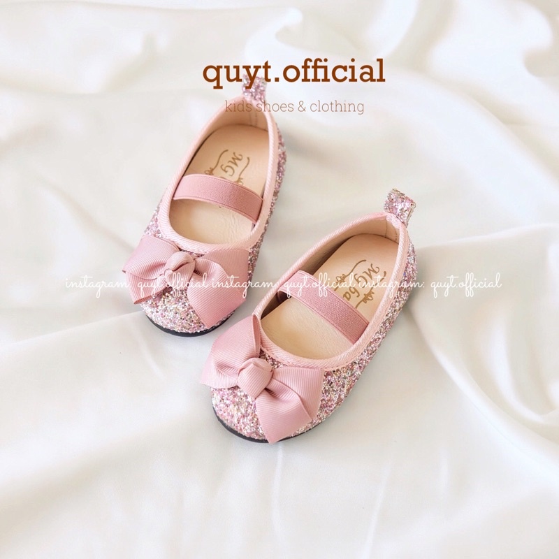 [Có sẵn/Ship hoả tốc] Giày búp bê nơ kim tuyến size 21-25 bé gái tiệm nhà Quýt