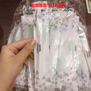 Bàn Chải Đánh Răng Khách Sạn RIOTEX - Bịch 100 Chiếc, 3 Màu Kèm Kem Đánh Răng