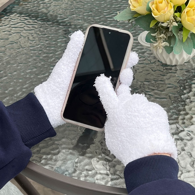 1 Đôi Găng Tay Lông Cừu San Hô Mềm Mại Dày Dặn Giữ Ấm Mùa Đông