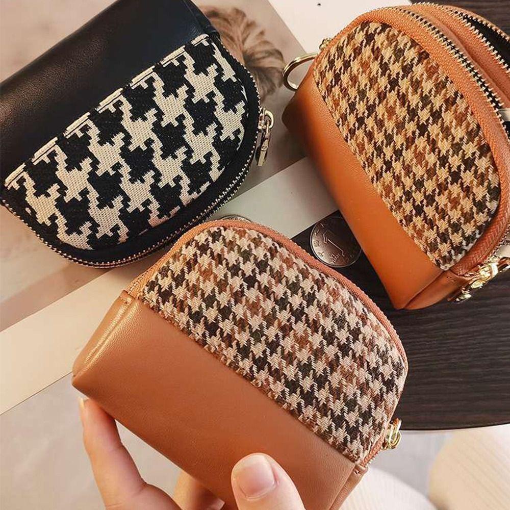 LILYES Ví Đựng Tiền Xu Mini Hai Lớp Có Khóa Kéo Thời Trang Dành Cho Nữ