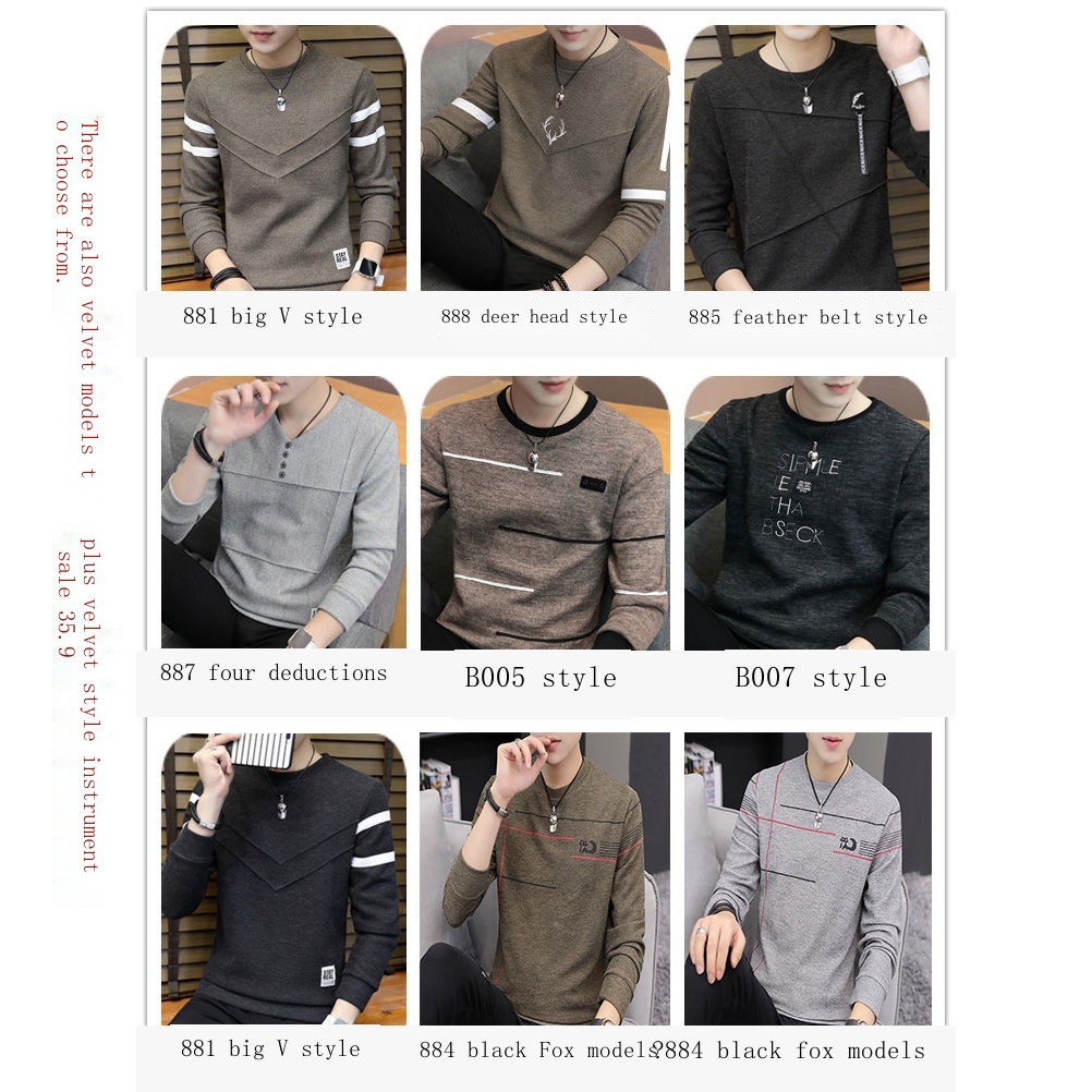 Áo Len Tay Dài Cổ Tròn Thời Trang Thu Đông Mới Cho Nam