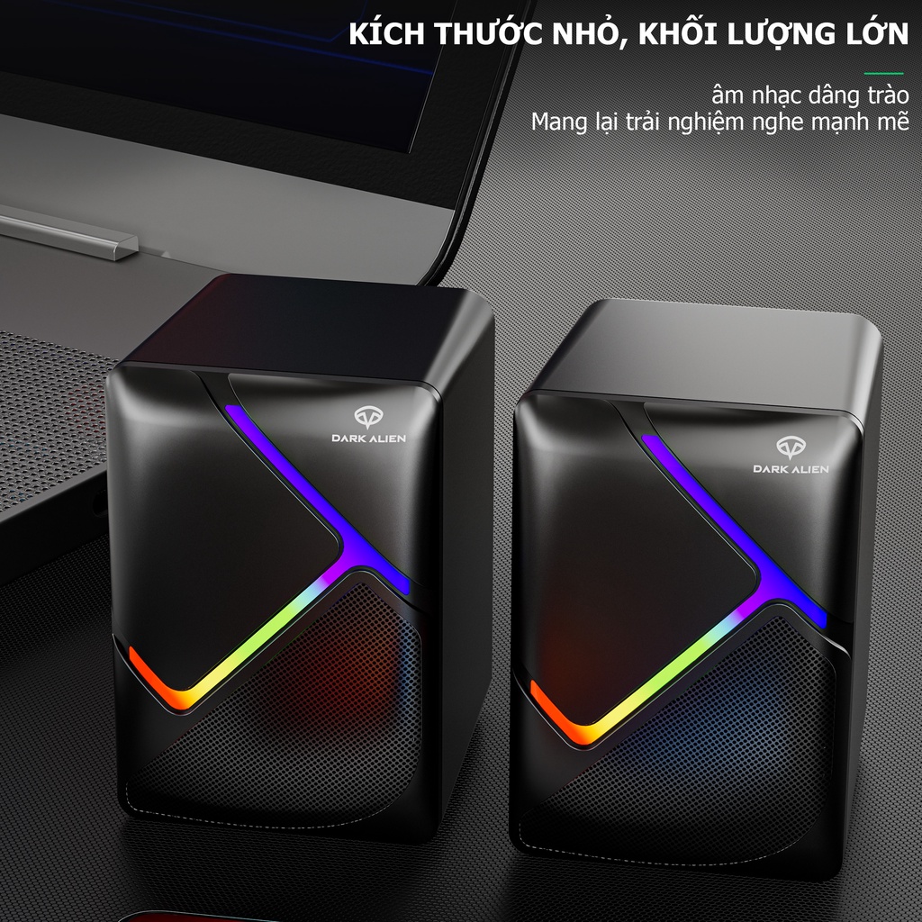 Loa Game Máy Tính Dark Alien Hiệu Ứng Đèn LED - Âm Thanh HD Chất Lượng Cao - BẢO HÀNH 24 THÁNG