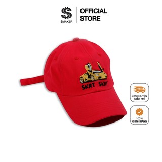 [SMAKER] Nón Cap lưỡi trai thời trang Unisex nam nữ, in hình xe hơi, Local Brand chính hãng - "SKRT" CAP IN RED