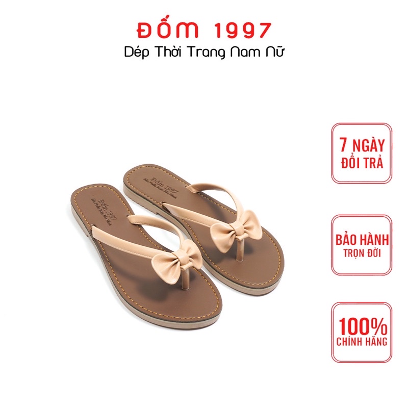 Dép lê xỏ ngón đi biển gắn nơ chính hãng ĐỐM 1997 , đế bệt chống trượt cực tốt, fom ôm chân