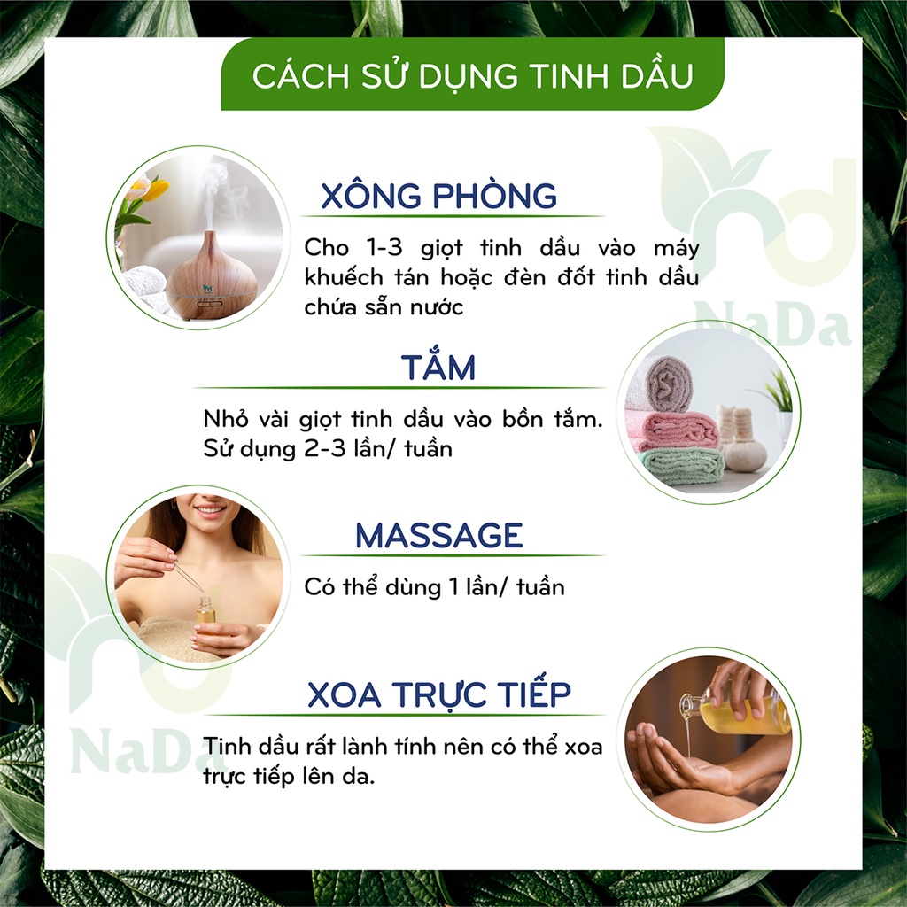 Set combo Essence Tinh dầu thiên nhiên NADA quà tặng sang trọng đẳng cấp 12 - 18 chai tinh dầu 10ml, kiểm định Quatest 3