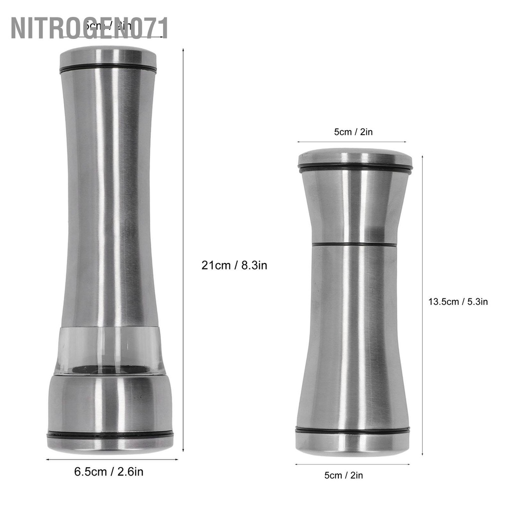 Nitrogen071 Máy xay hạt tiêu bằng tay thép không gỉ có thể điều chỉnh cho vật dụng nhà bếp