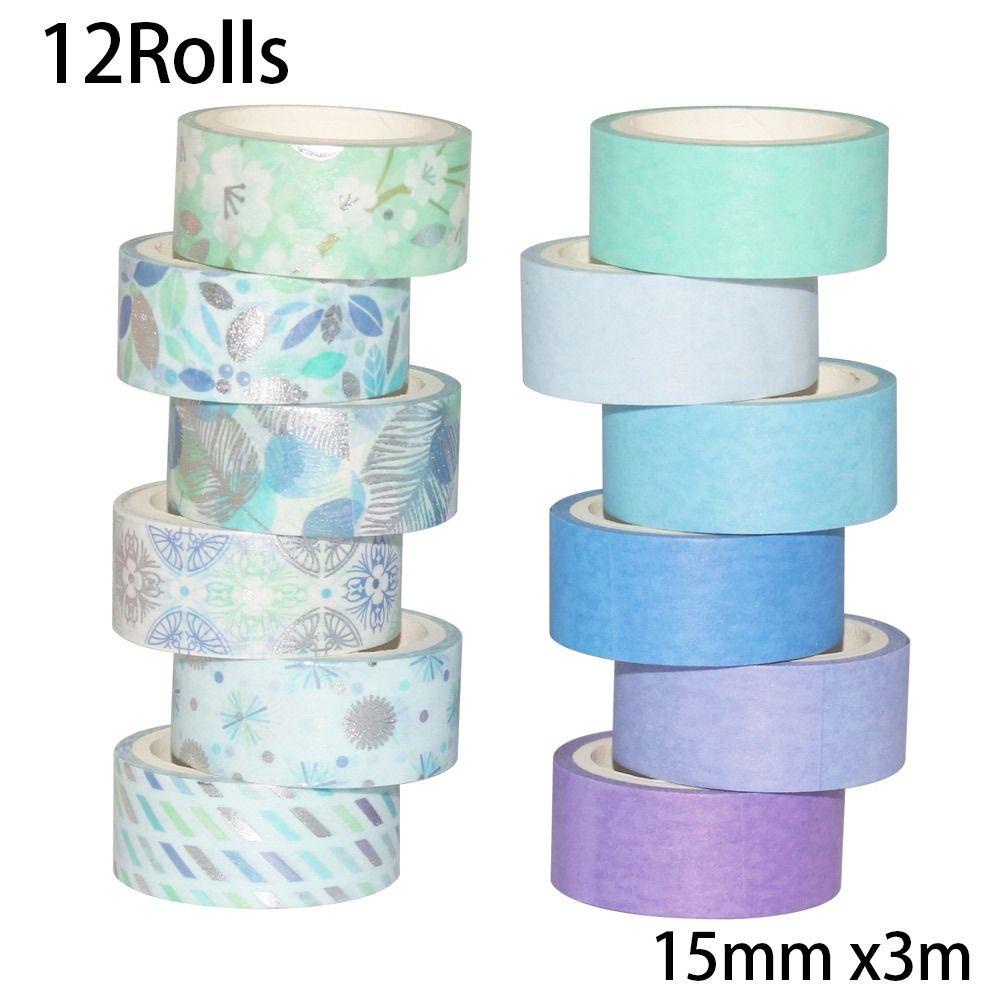 Set 12 Cuộn Băng Keo Dán Trang Trí Sổ Tay Thời Trang