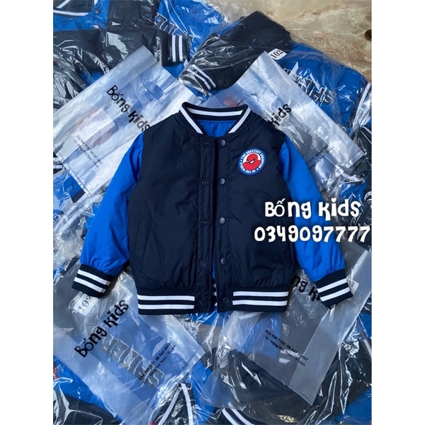 Áo Bomber Bé Trai 2 Mặt Siêu Nhân Nhện Navy