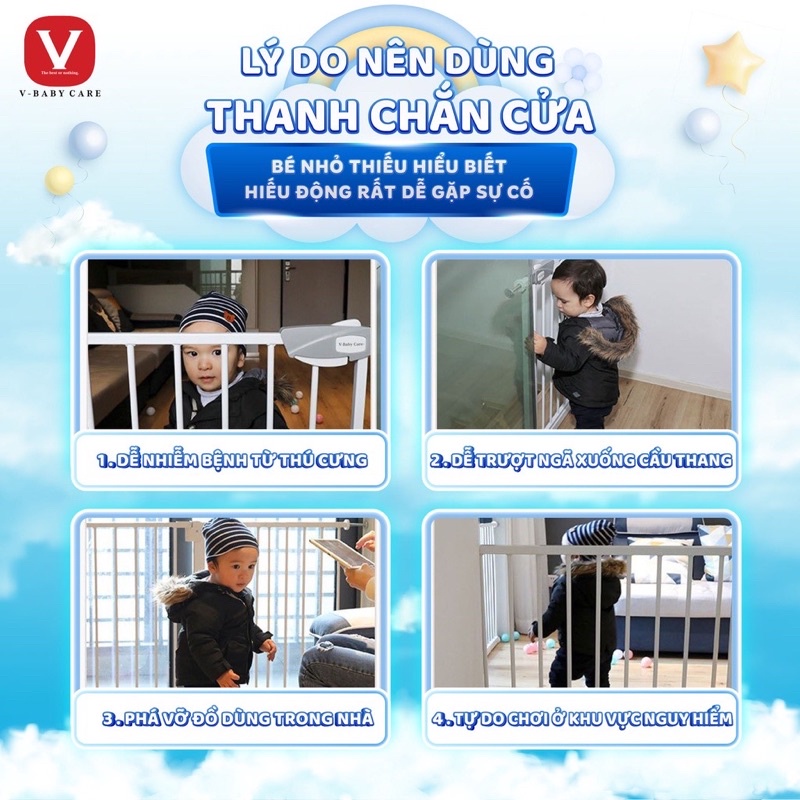 Thanh chắn cầu thang thanh chắn cửa cho bé V Baby thanh chan cau thang
