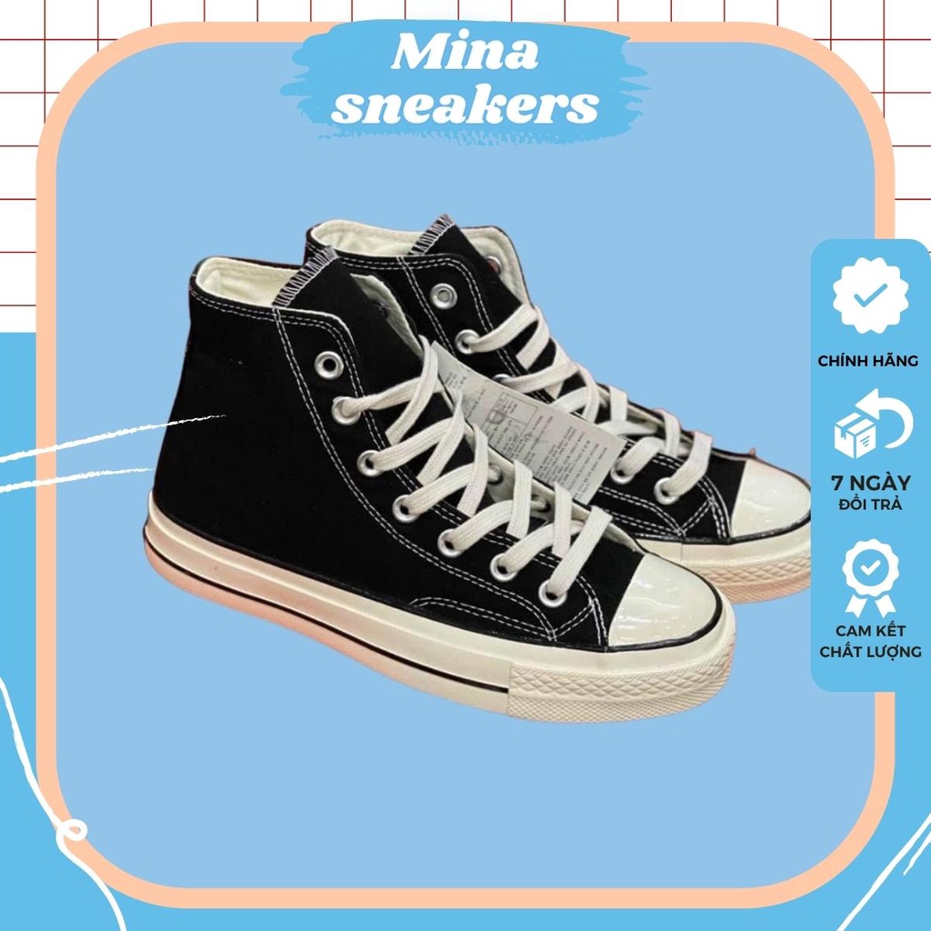 Giày_converse cổ cao 1970s, Giày_converse classic đen trắng, CV cổ cao mũi bóng bản cao cấp nam nữ