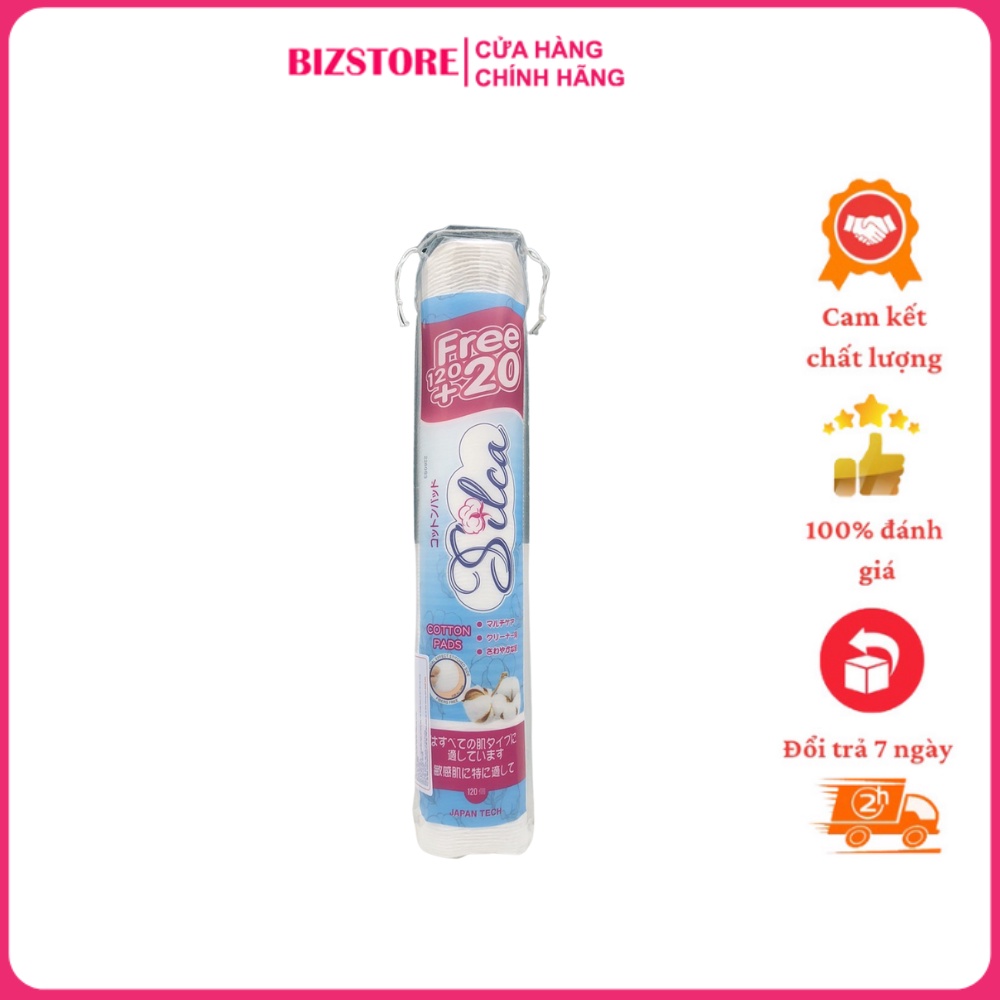 Bông tẩy trang tròn mỏng mềm mịn 100% cotton chất lượng tốt giá rẻ Silca 140 miếng - Hàng chính hãng