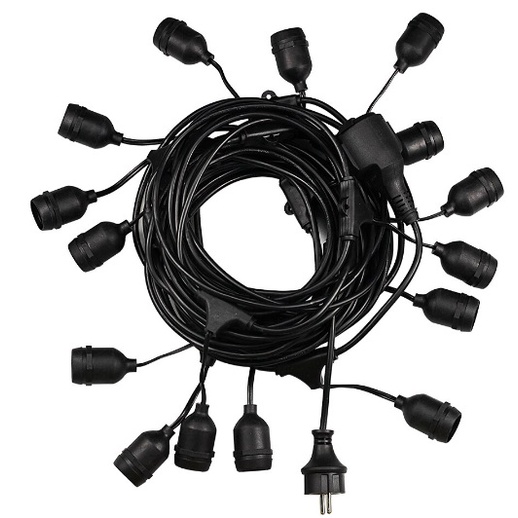 Dây Đèn Kín Nước Trang Trí Ngoài Trời dây tròn lớn 10m 20 đuôi, 5m 10 đuôi ,10m 15 Đui E27