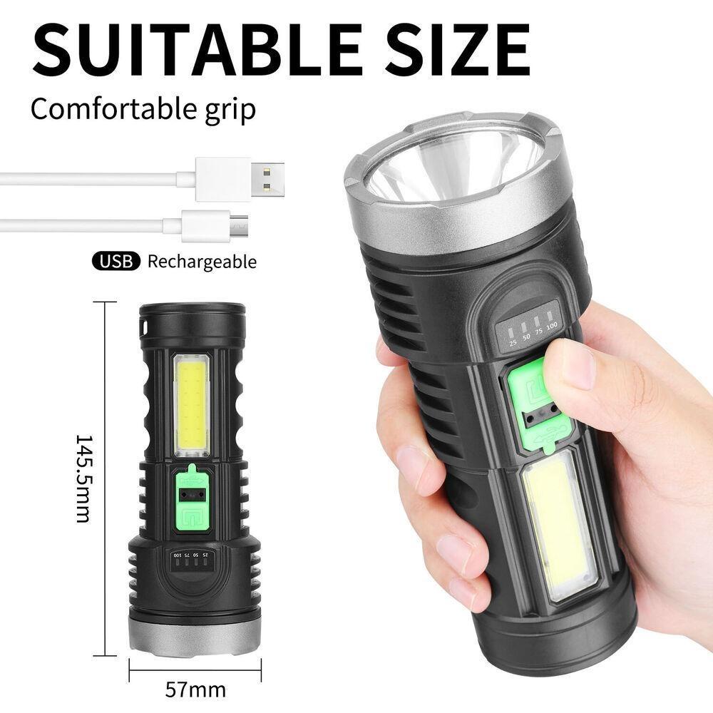 Đèn Pin 1200mAh Siêu Sáng Đa Năng Sạc USB Tiện Dụng