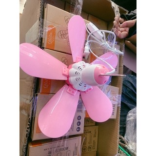 2 cái quạt trần mini 5 cánh màu hồng, màu xanh