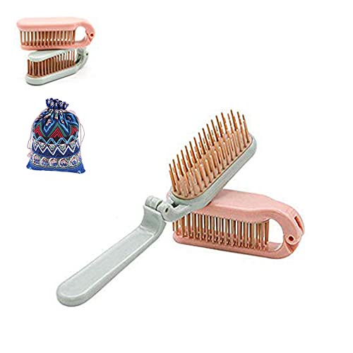 Lược Chải Tóc Xoăn / Thẳng / Xoăn Bằng Nhựa Dày Dặn Với Răng Mềm Có Thể Gập Lại Và Mang Theo Khi Đi Du Lịch