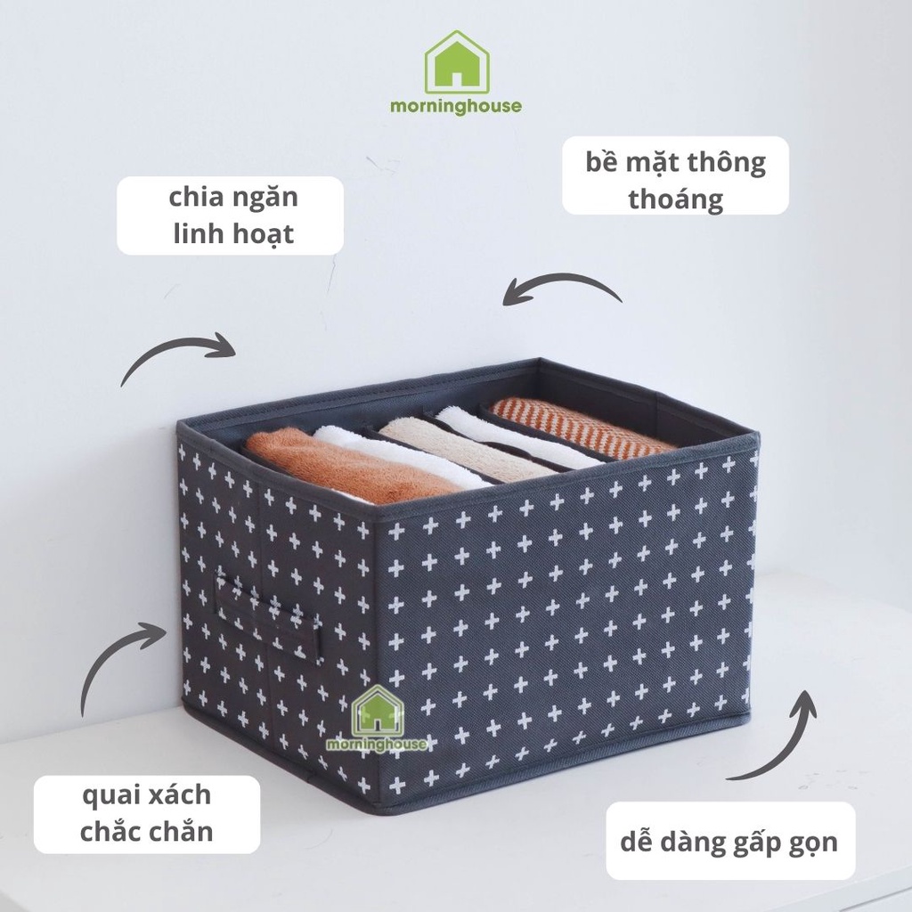 Hộp đựng quần áo chia ngăn Morning House- 6 ngăn đựng quần áo tiện lợi