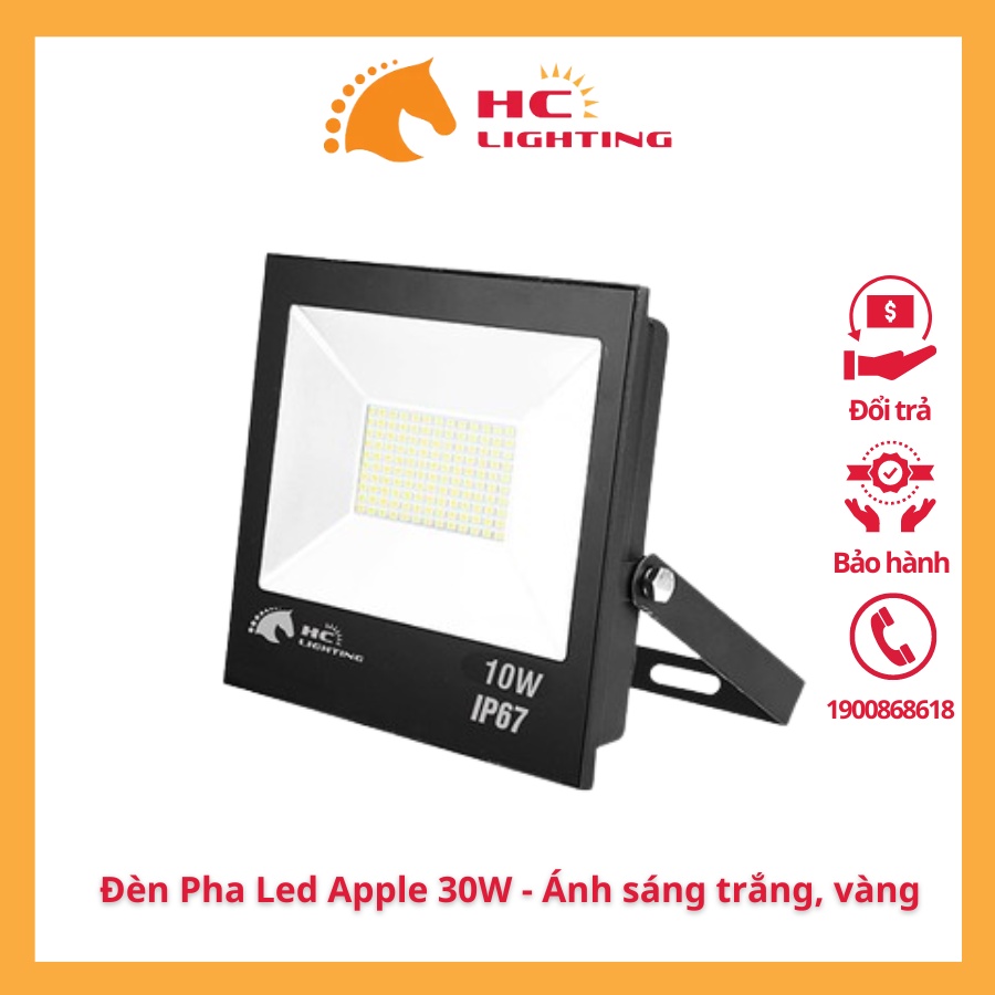 ĐÈN PHA LED APPLE 30W chống nước IP67 đủ công suất TIẾT KIỆM ĐIỆN siêu sáng 6500k+3000k