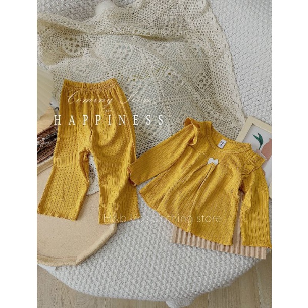 Bộ Dài Tay Cánh Tiên Chất Tăm Đũa Cực Xinh Cho Bé Gái_umeekids