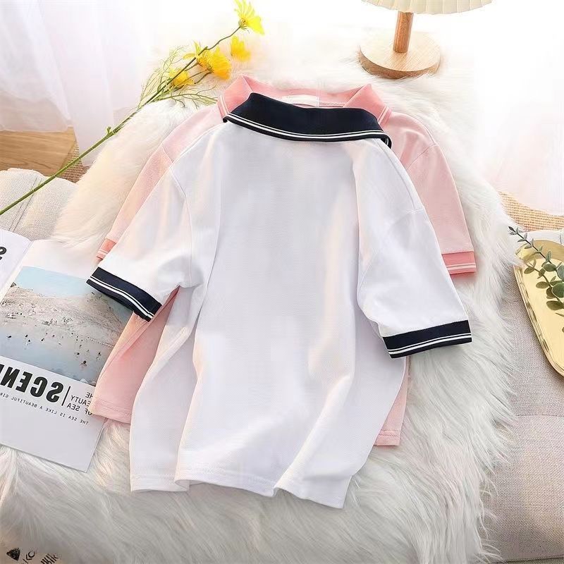 Áo Thun polo Tay Ngắn Phong Cách Mới Cho Bé Gái 8-12 Tuổi