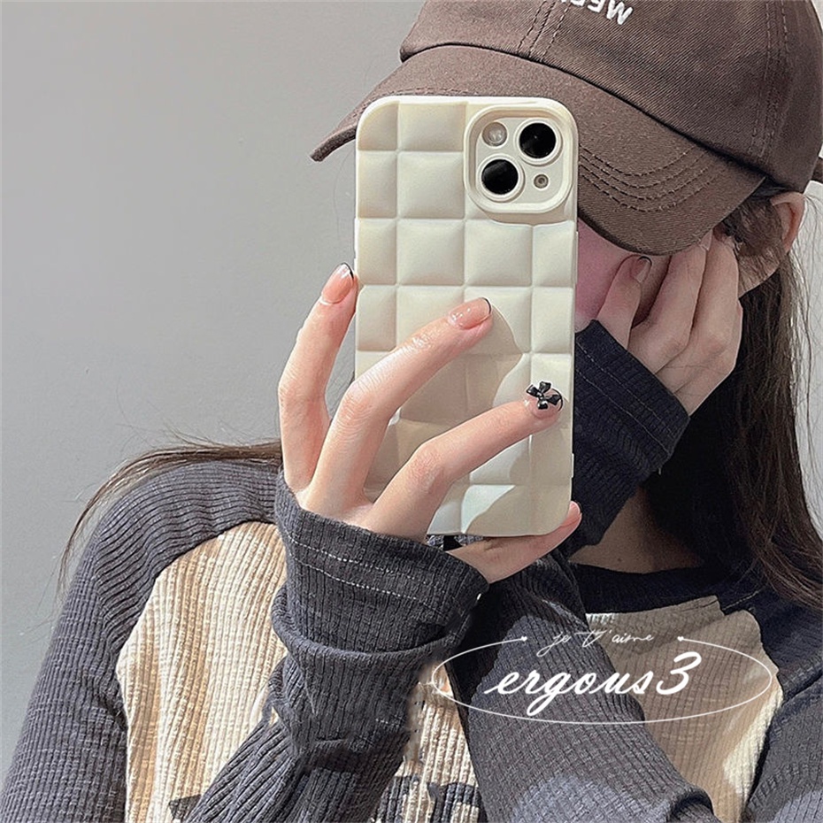 Ốp Điện Thoại Mềm Họa Tiết Caro Trắng Đen Đơn Giản Cho iPhone 14 13 12 11 Pro Max SE2020 X XR Xs Max 7 8 Plus