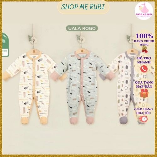 Bộ body dài tay thu đông/ bộ liền thân cho bé trai,gái UALAROGO vải tăm họa tiết mềm mại, mặt vải thoáng khí.