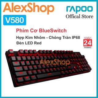 Rapoo v580 bàn phím cơ siêu bền red gaming blue switch - bh 2 năm 1 đổi 1