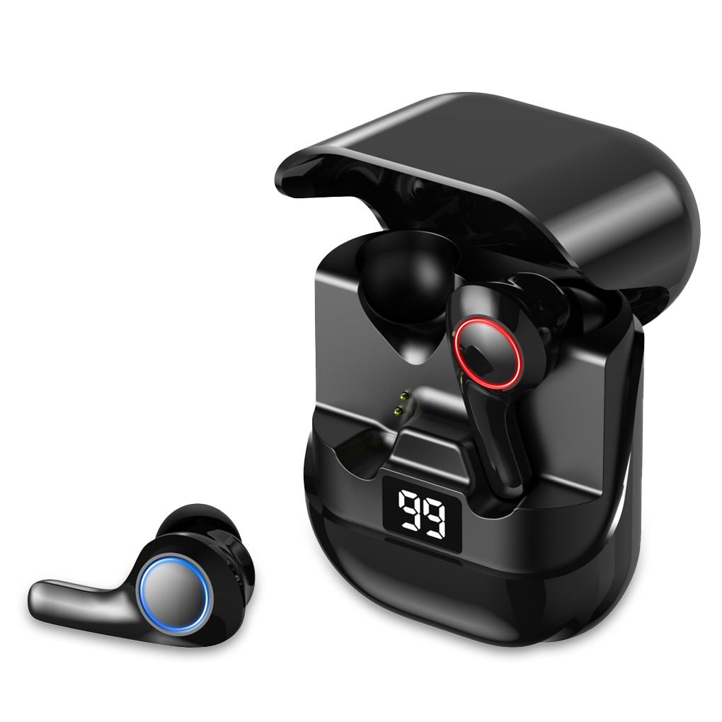 Set 2 Tai Nghe Nhét Tai Bluetooth Không Dây 5 1 Màn Hình Kỹ Thuật Số Thích Hợp Chạy Bộ / Du Lịch