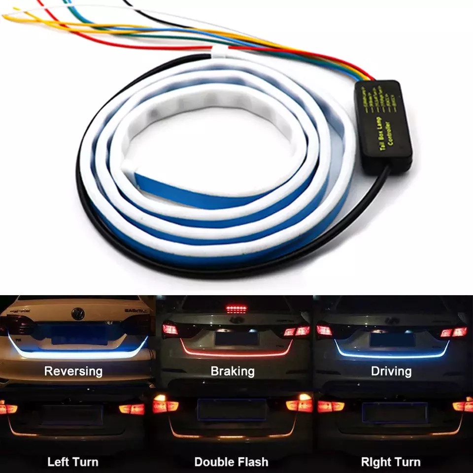 Dải đèn led đèn phanh, đèn hậu xe hơi ô tô, hiệu ứng chạy đuổi  120cm - 150cm - 180cm