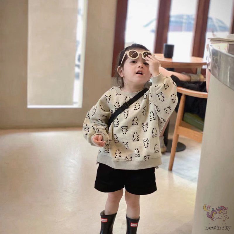 Áo Sweater Tay Dài Hoạ Tiết Hoạt Hình Phong Cách Hàn Quốc Cho Bé Gái