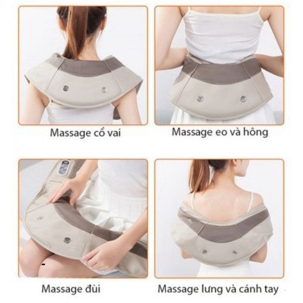 Máy massage đấm lưng vai cổ gáy, đai massage toàn thân cao cấp - Bảo Hành 12 tháng