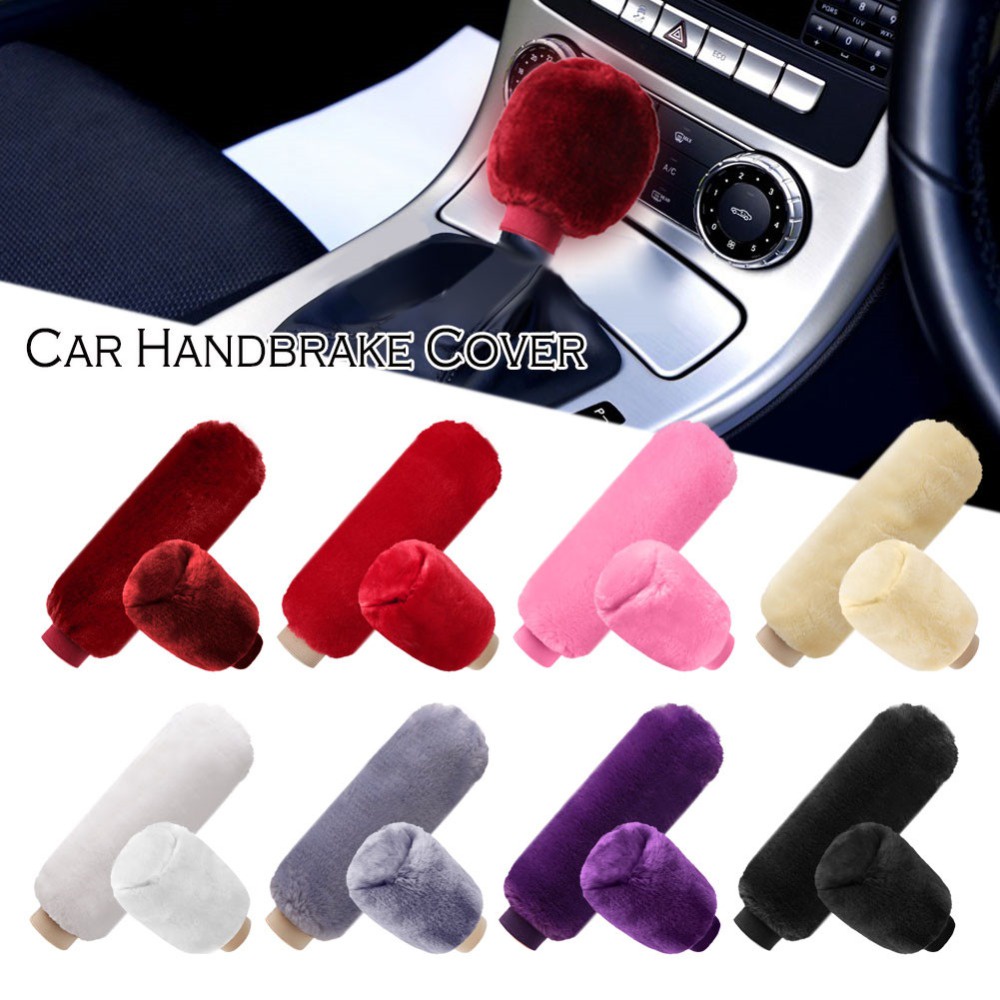 Bộ 2 Vỏ Bọc Cần Gạt Số Xe Hơi Chất Liệu Lông Nhung Mềm Mại Ấm Áp