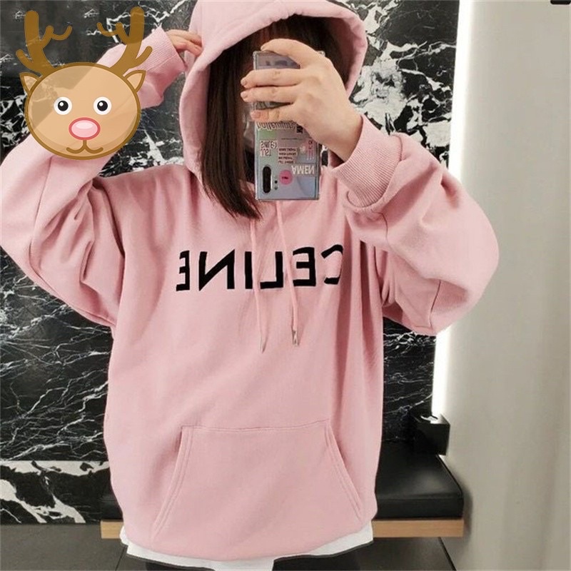 Áo hoodie nỉ mũ celin