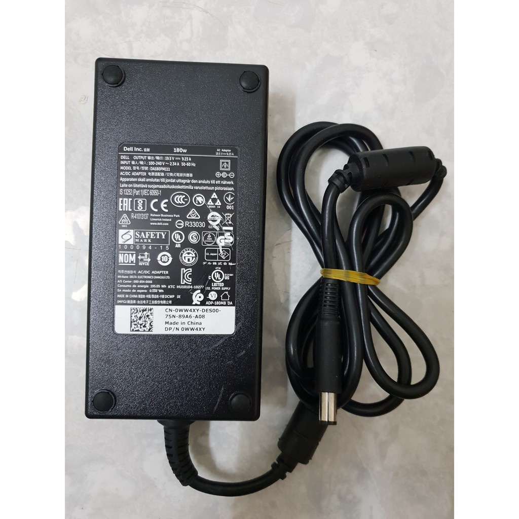 BH12TH SẠC LAPTOP DELL 19.5V - 9.23/ 180W SẠC ZIN DELL KIM LỚN 7.4MM  tặng dây nguồn