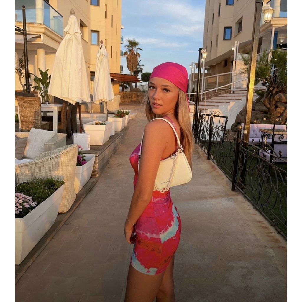 Túi nữ kẹp nách + đeo chéo size 22 kèm khăn quấn nơ CK2-80151122 đủ màu