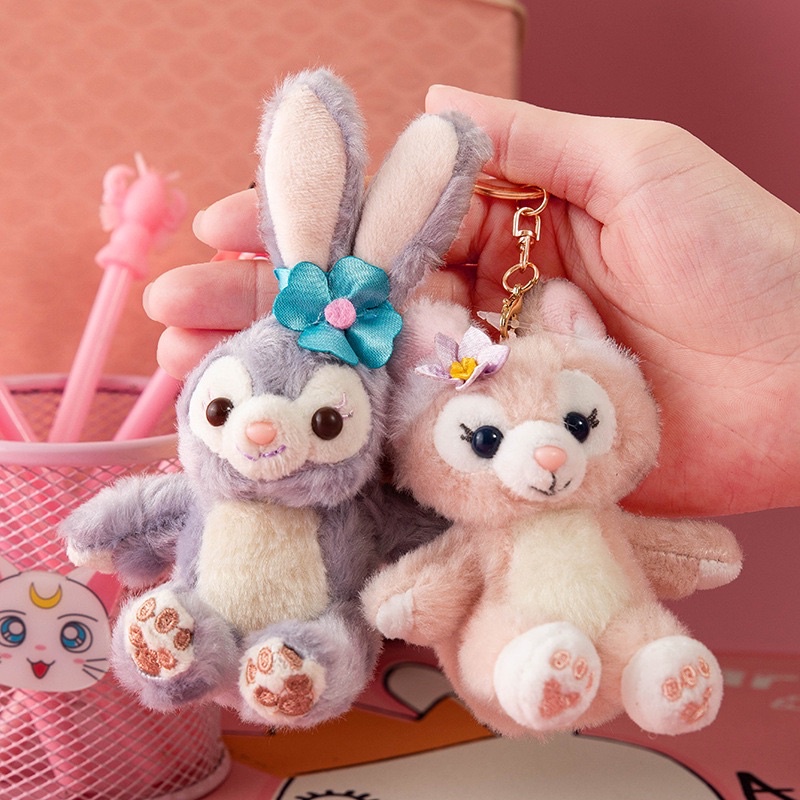Móc chìa khoá, móc khoá gấu bông mini: Cáo Linabelle, Thỏ Stella, Gấu Shellie