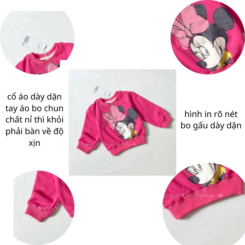 Áo nỉ cho bé trai bé gái có cổ unisex chất nỉ cao cấp combo 3 áo hình in hoạt hình JIMADO