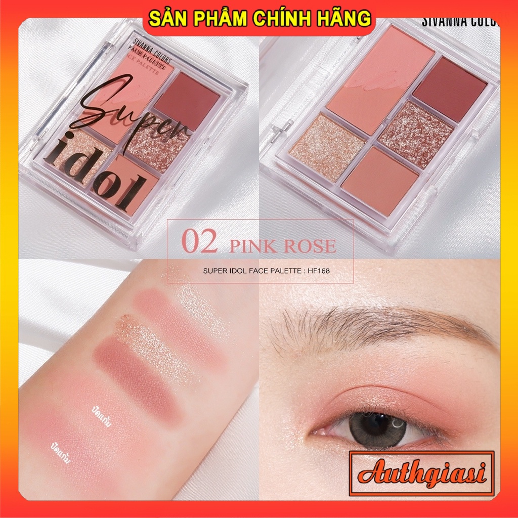 Bảng mắt má tạo khối SIVANNA Super Idol Face Palette kèm má hồng bắt sáng tạo khối 5 ô HF168