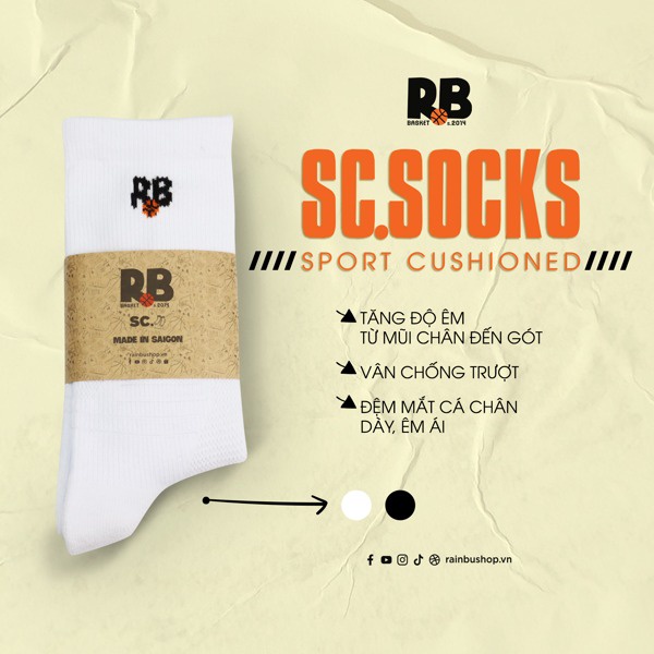 Vớ Thể Thao - Vớ Bóng Rổ RB SC.Socks - Rainbushop