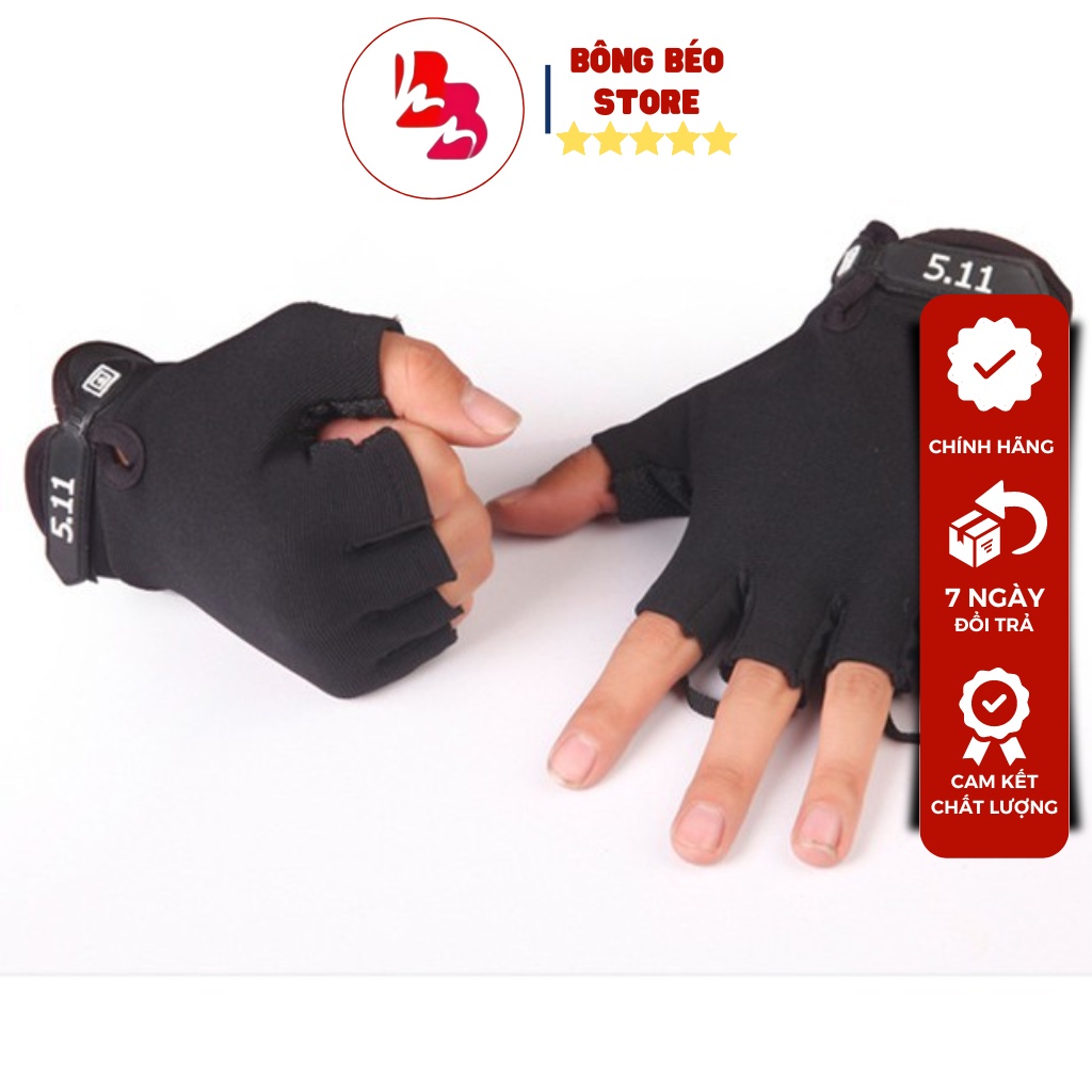Găng Tay Chiến Thuật 511 Cụt Ngón, Găng Tay 511 Hở Ngón Đi Xe Máy Xe Đạp