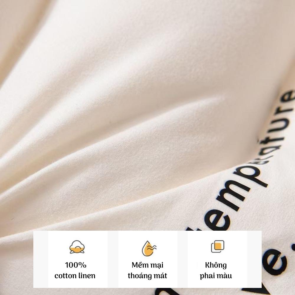 Gối nằm cotton linen sợi bông micro kháng khuẩn an toàn cho bé siêu êm ái thoáng mát giảm đau mỏi vai gáy Otama Bedding