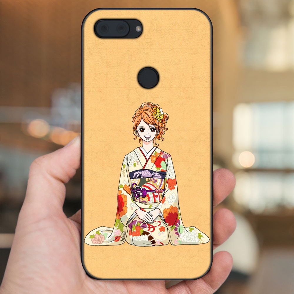 Ốp lưng Xiaomi Mi 8 Lite viền đen in hình Nami One Piece Đảo Hải Tặc