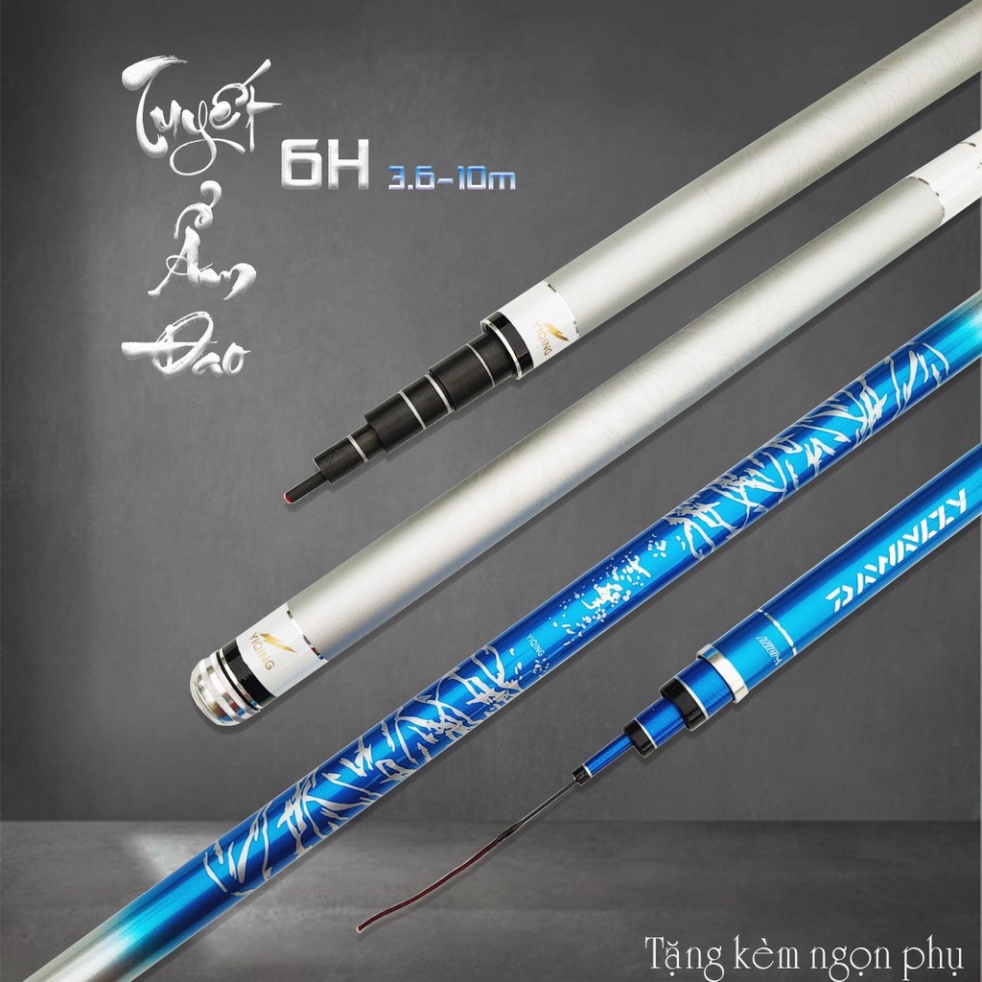 Cần câu tay Tuyết Ẩm Đao 6H Chuyên Câu Đơn Câu Đài Tặng Kèm Ngọn Phụ