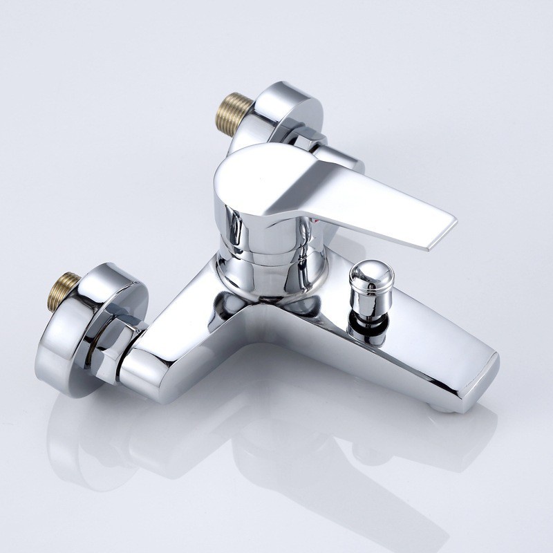 Bộ Củ Sen Nóng Lạnh Đồng Thau Với Cần Gạt Gật Gù Cao Cấp Mạ Chrom Sáng Bóng.