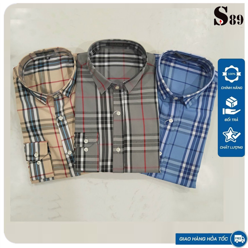 Áo sơ mi nam dài tay họa tiết kẻ sọc bbr  form dáng slim fit Hàn Quốc