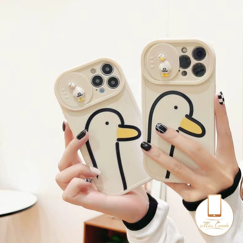 Ốp Điện Thoại TPU Mềm Chống Sốc Hình Chú Vịt 3D Cho iPhone 7Plus 8Plus 11 XR 11 Pro MAX 7 8 Plus 12 13 Pro MAX X XS MAX