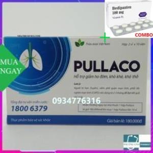 Combo Bedipanten 100mg +  (Chính hãng ) Pullaco bổ phế giảm ho long đờm hộp 12 vỉ tặng ngay hộp sâm việt
