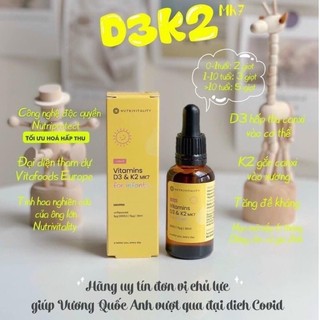 Pqs - vitamin d3 + k2 mk7 nutrivitality uk