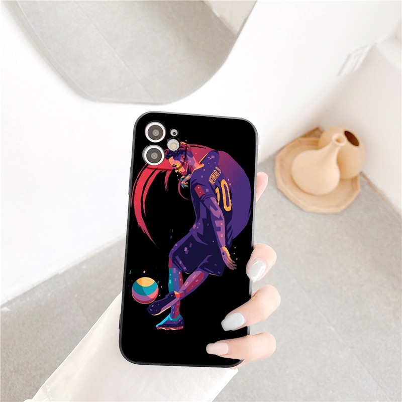 Ốp điện thoại iphone Bóng đá Ney.mar ốp vuông bảo vệ cam6/6splus/7/7plus/8/8plus/x/xr/xs/11/12/13/14/pro/max/plus/promax